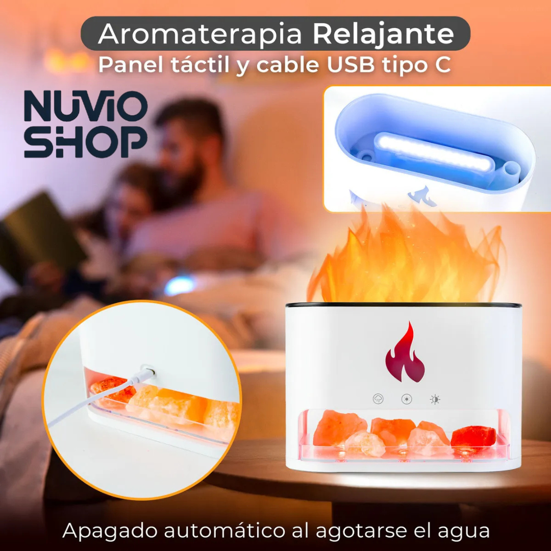 Humidificador Elegante Efecto Llama